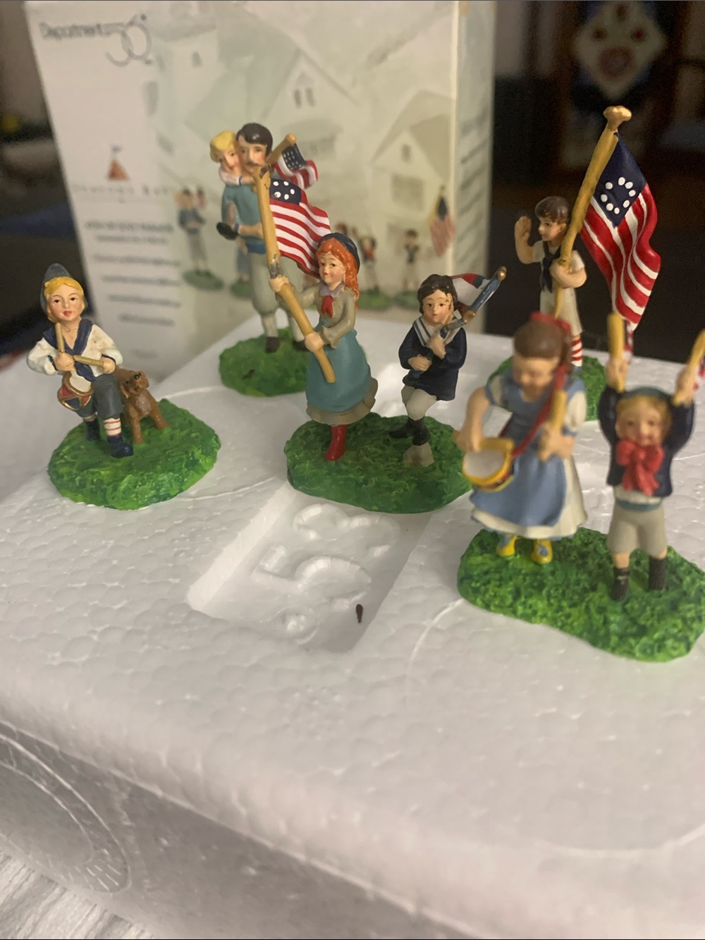 Department 56 Painted Patriotic Miniature Figurine Set - Seasons Bay Collection